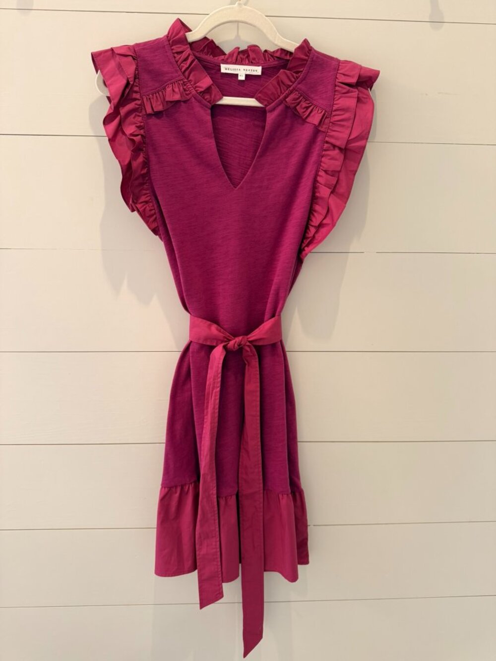 Mélissa Nepton Berry Pink Ruffle Mini Dress | Size L
